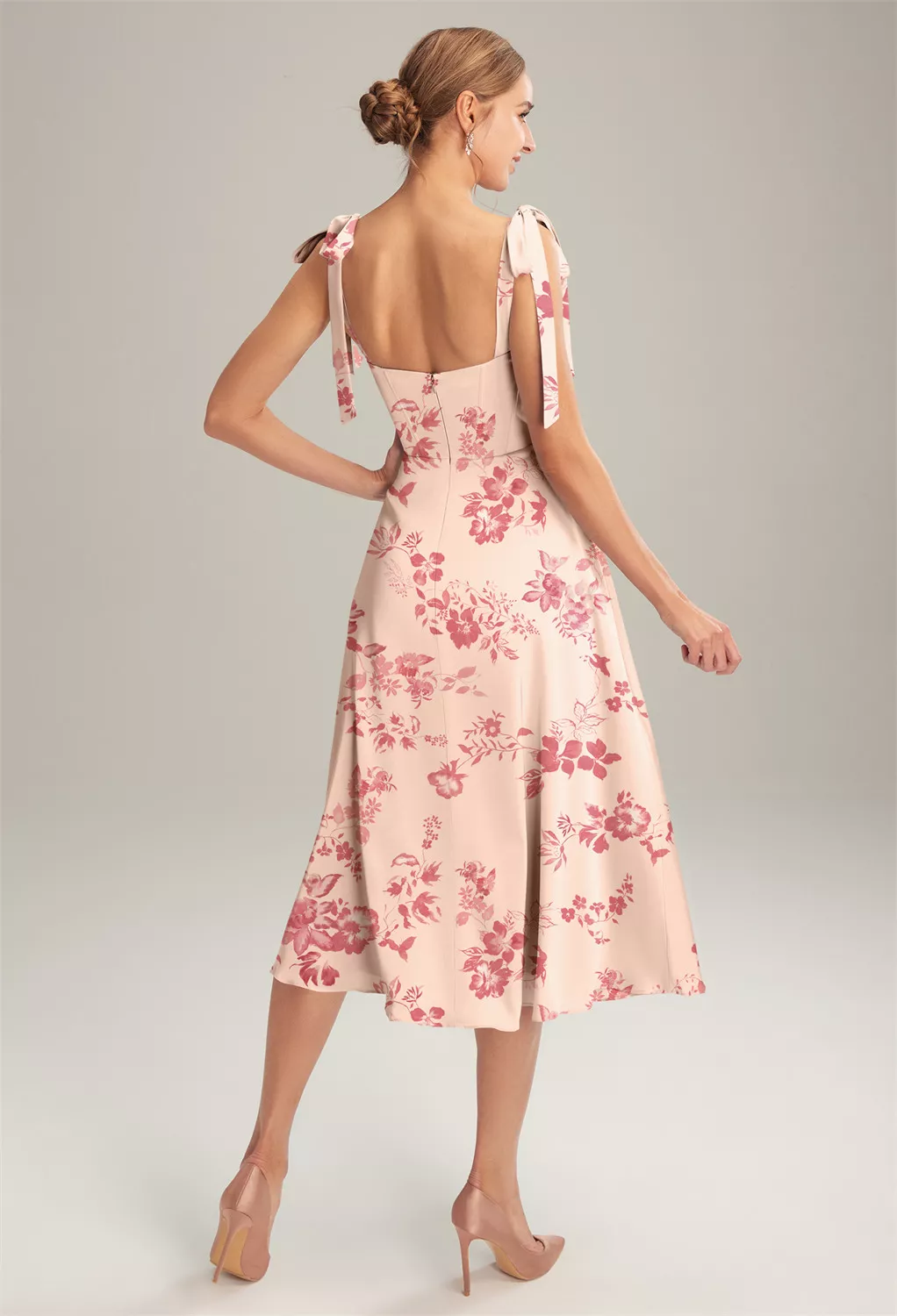 AW Mae Pink Cherry Blossom  Beach Wedding Guest Dresses